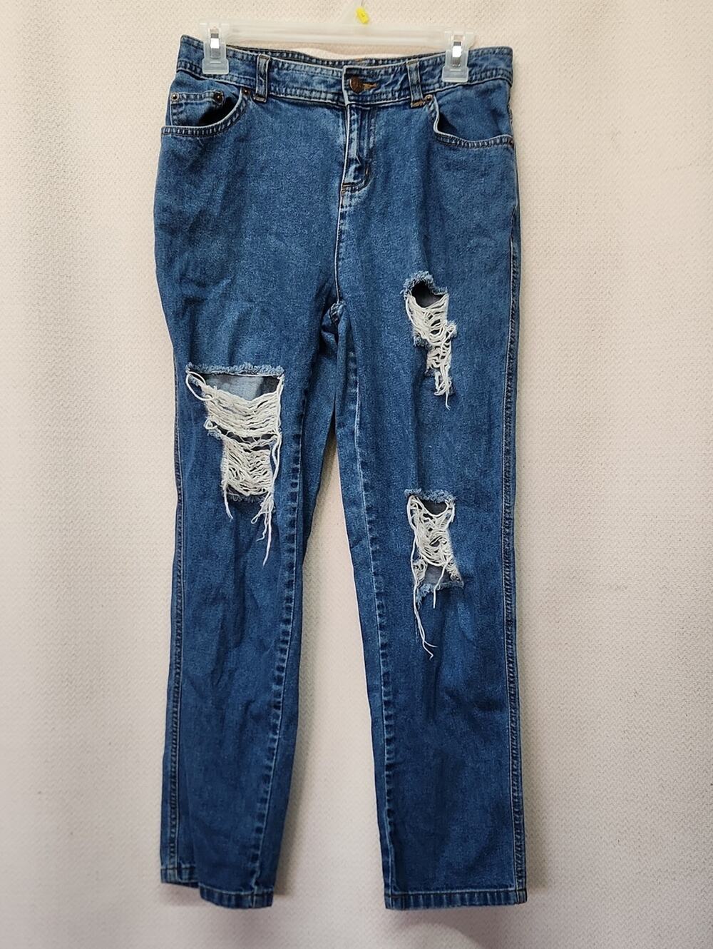 bill blass Ripped Blue Boyfriend Jeans